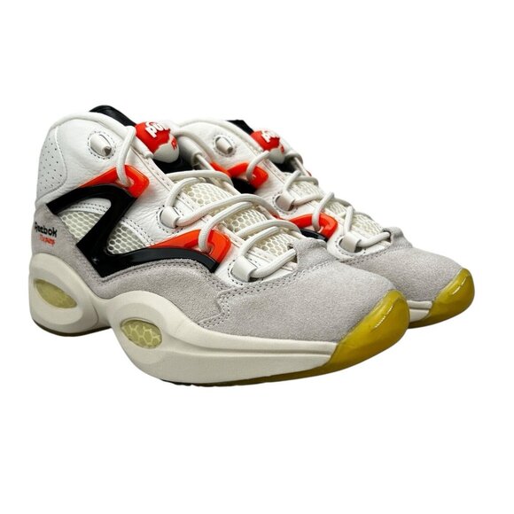 Reebok Question Pump Chalk Black Orange Basketball Shoes H06490 Men's Sz 7 - 11 - Picture 4 of 9